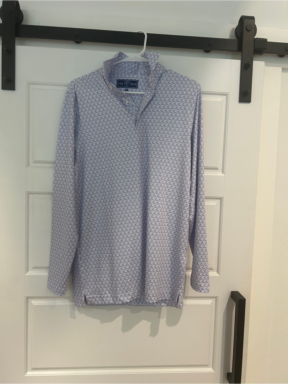 USA Palm purple Printed Long-Sleeve Polo